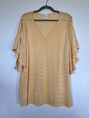 Shimmery marigold blouse, size 2X
